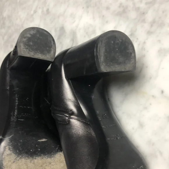 Yves Saint Laurent Women's Black Leather Ankle Boots - Picture 13 of 16